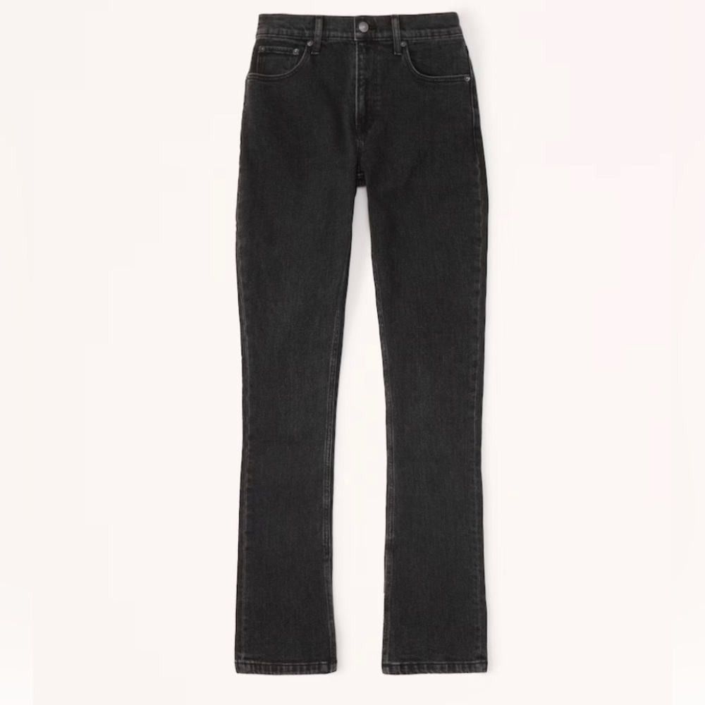 Abercrombie & Fitch Straight-Leg Jeans in Charcoal Black